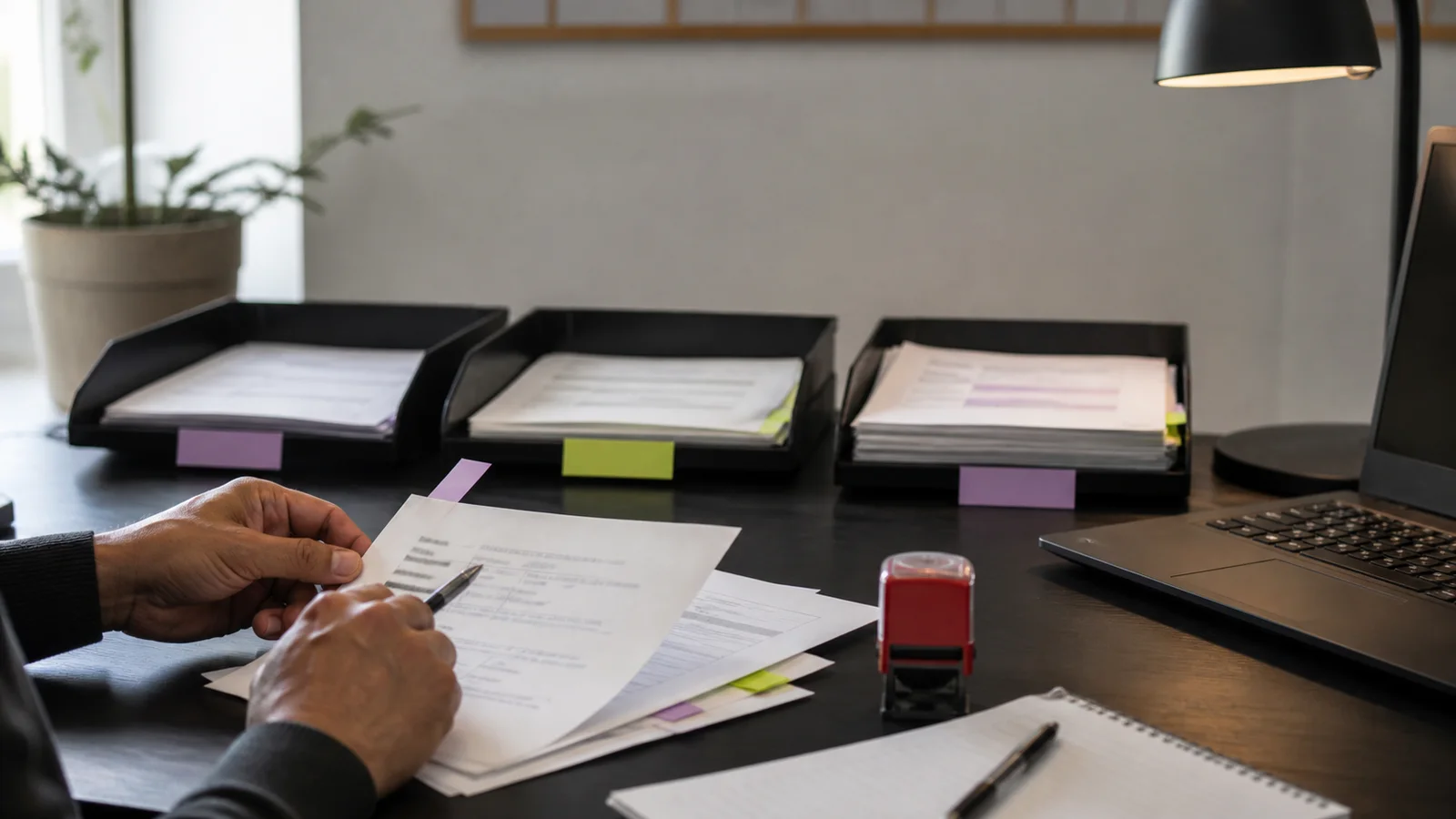 A reviewer checks an ambiguous document before it enters an automated business workflow.