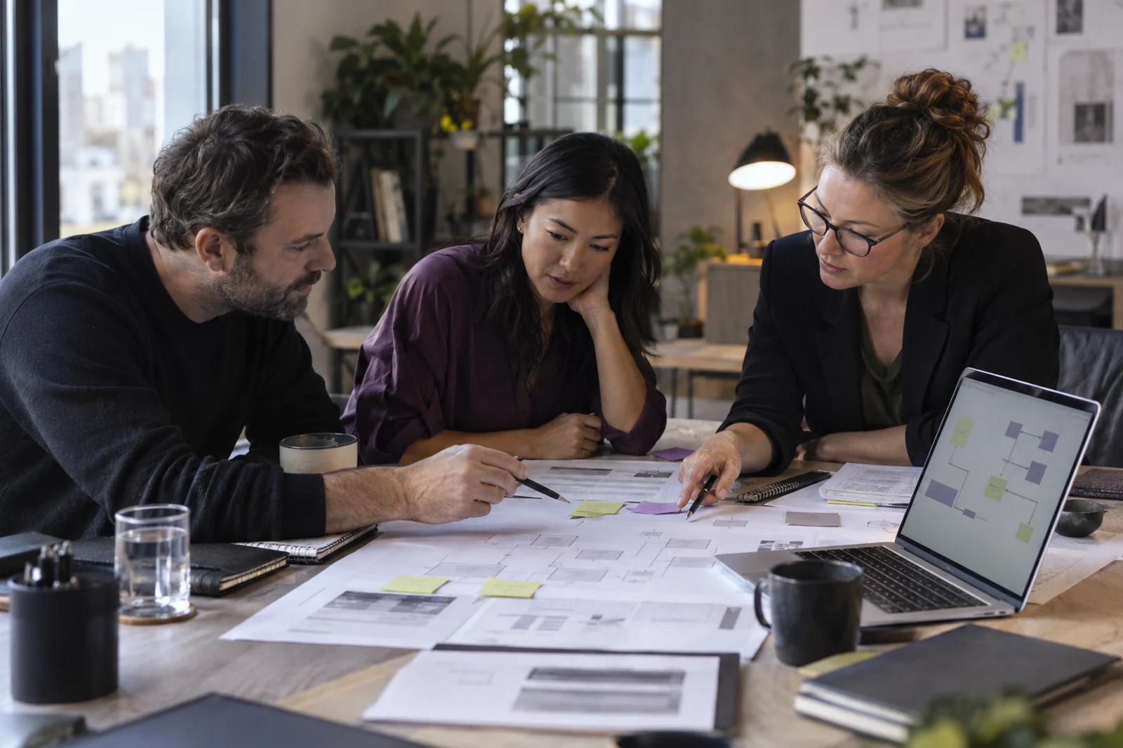 Business and technology leaders compare an operational workflow before choosing an AI consulting partner.